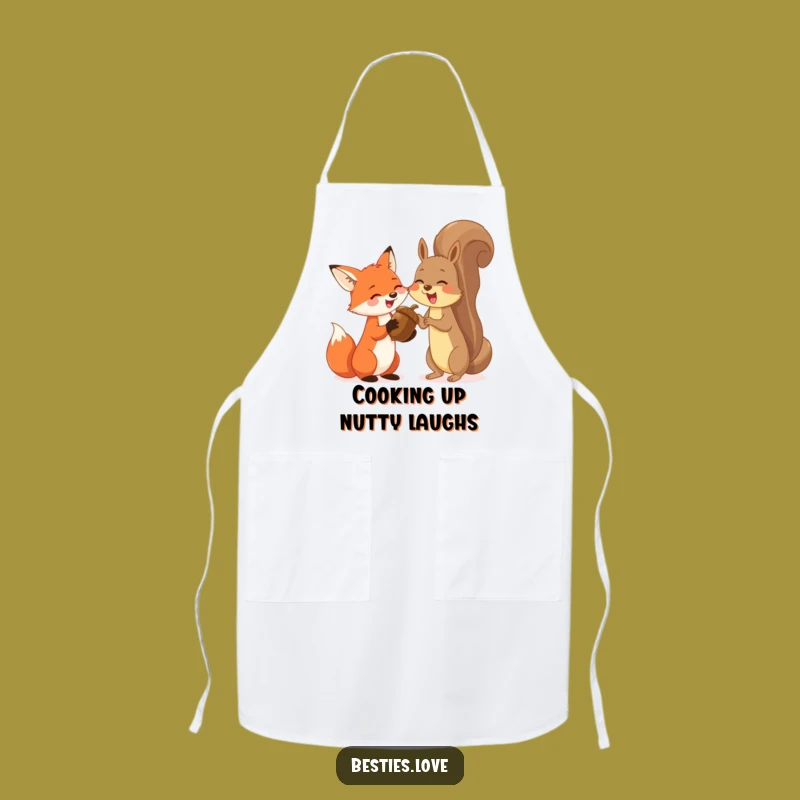 Funny Fox & Squirrel Apron: Giggle-Worthy Kitchen Fun While Sharing Giant Acorn