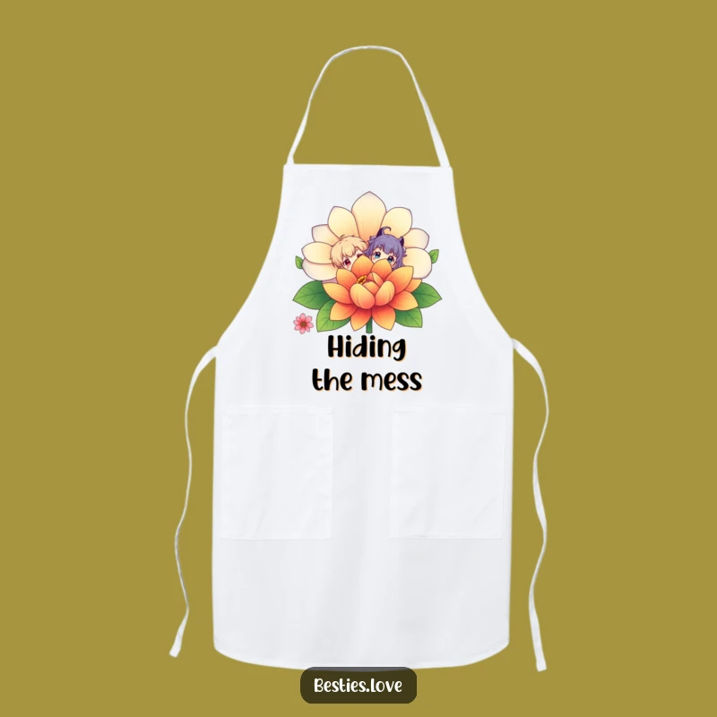 Funny Flower Peek-a-Boo Apron - Kitchen Humor & Character Design, Great Gift