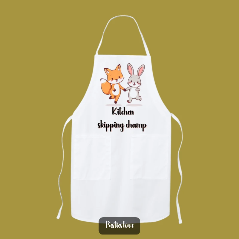 Funny Fox & Rabbit Best Friends Apron - Joyful Kitchen Companion
