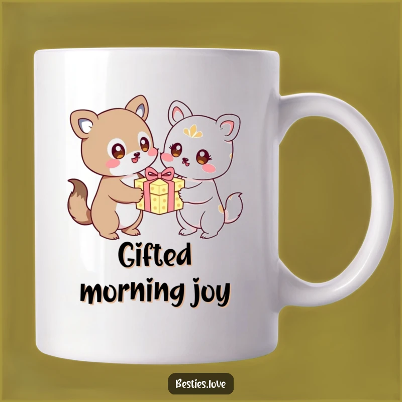 Funny Kawaii Birthday Gift Mug, Excited Joyful Present