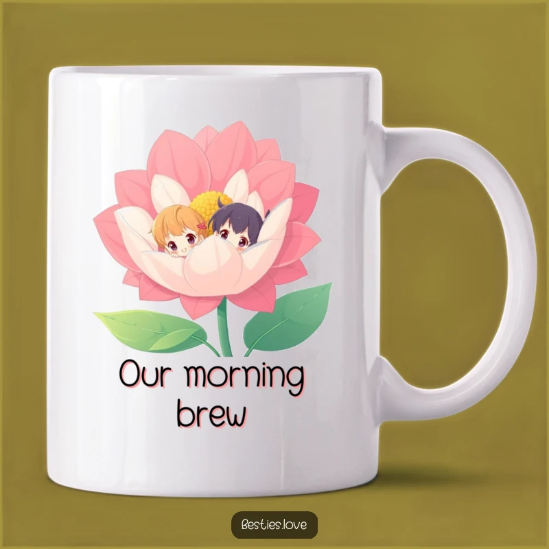 Funny Peek-a-Boo Flower Characters Mug - Whimsical Surprise Gift