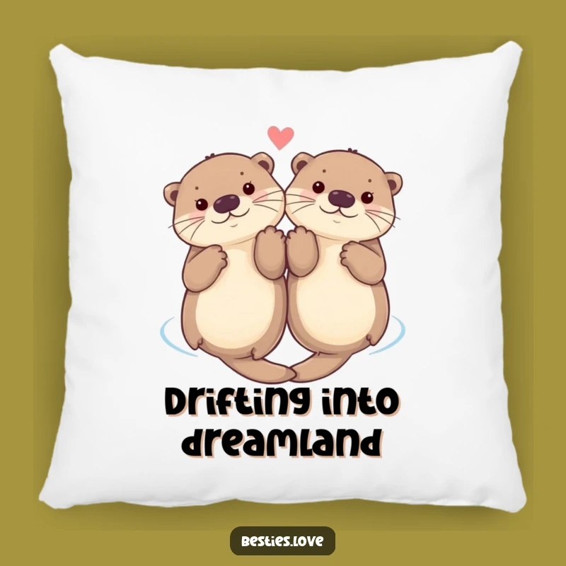 Funny Otter Paws Pillow: Cozy Comfort with Floating Friends