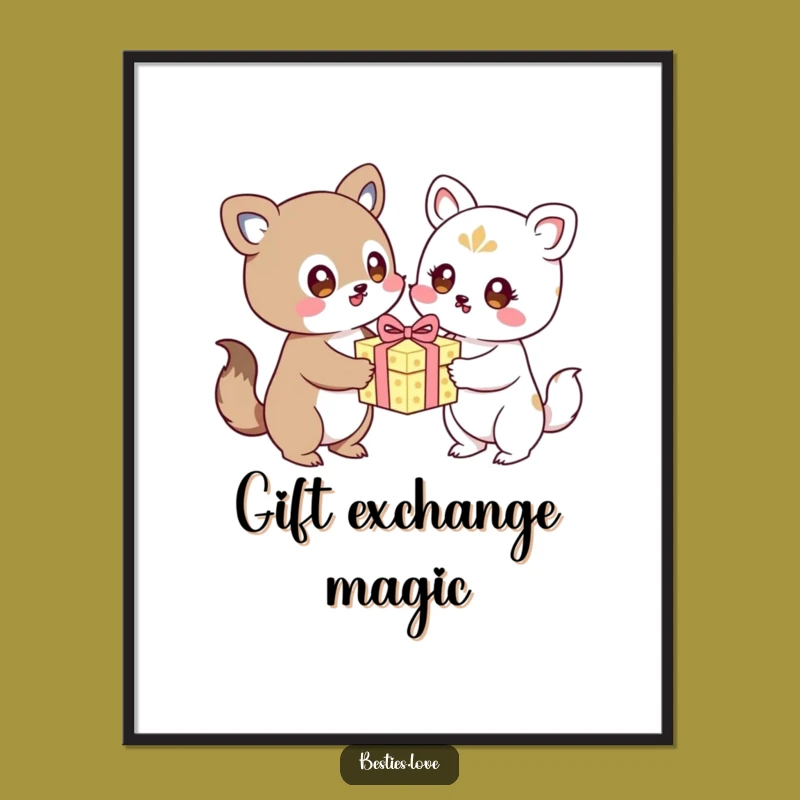 Funny Kawaii Birthday Digital Art Print, Festive Decor Gift