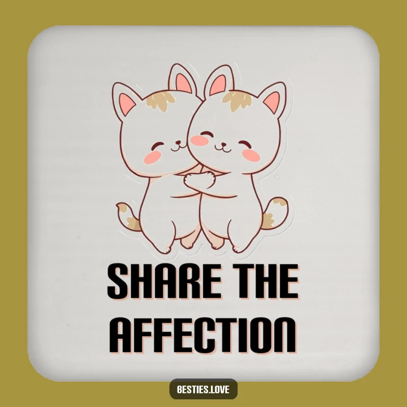 Funny Hugging Animals Coasters: Joyful Companions Set, a Charming Funny Gift for Tables