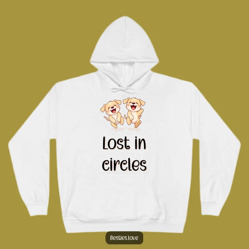 Cozy Funny Puppy Tail Chase Hoodie - Silly Dog Lover Gift