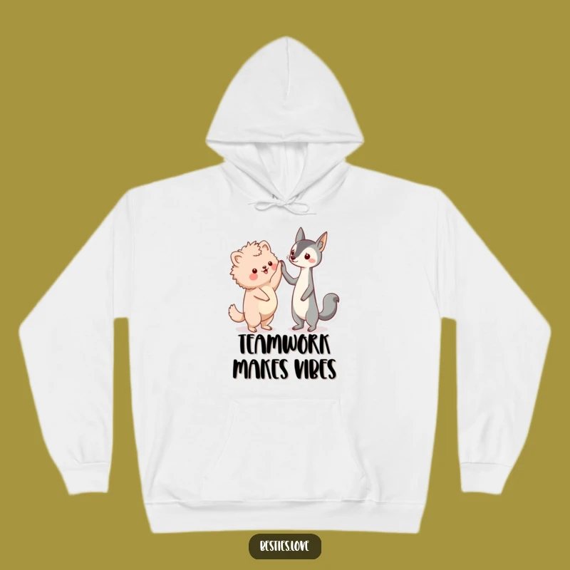 Funny Friends High-Five Hoodie, Cozy Kawaii Animal Pals Hoodie, Ultimate Funny Gift