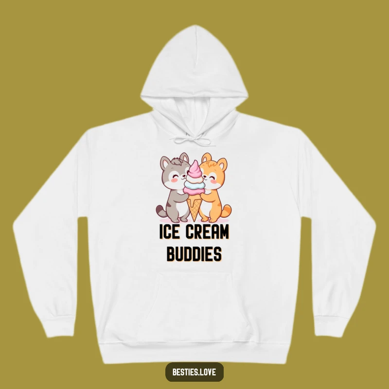 Cozy Funny Kawaii Ice Cream Hoodie, Warm Sweet Joyful Gift