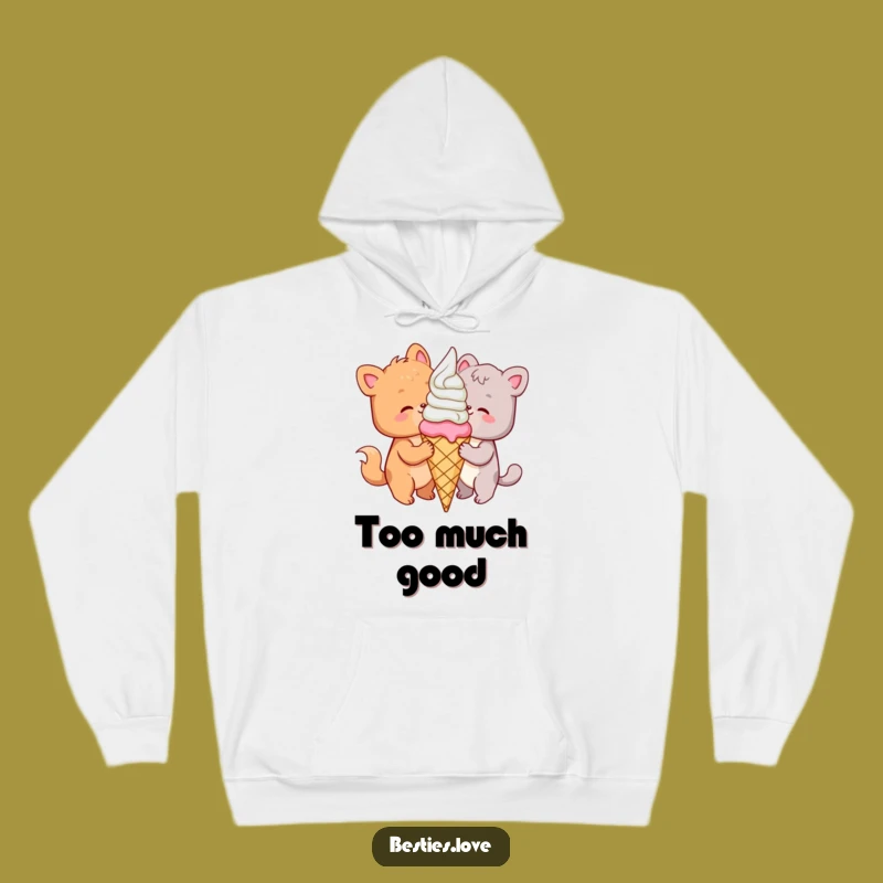 Cozy Funny Animal Ice Cream Friends Hoodie - Sweet Warmth Gift