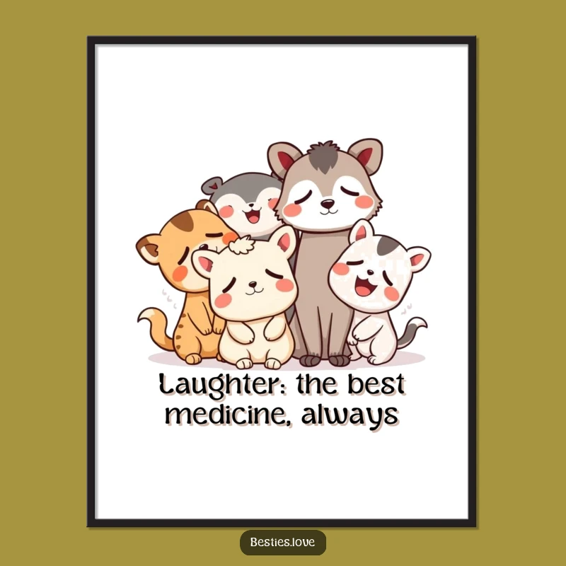 Free Printable Laughing Animals Art - Funny Joyful Downloadable Decor