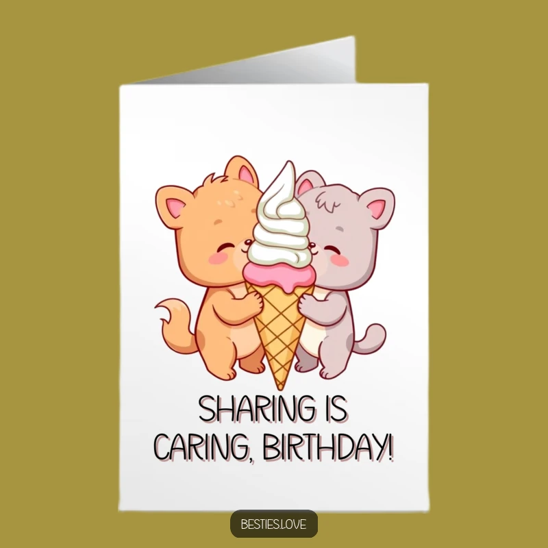Free Printable Animal Ice Cream Birthday Card - Sweet & Funny Downloadable