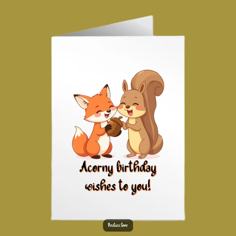 Free Printable Birthday Card: Funny Fox & Squirrel Giggle Downloadable Gift