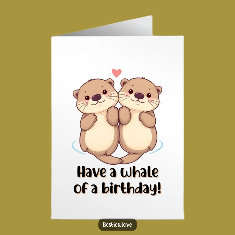 Free Printable Birthday Card: Otter Paws, Playful & Funny Downloadable Gift