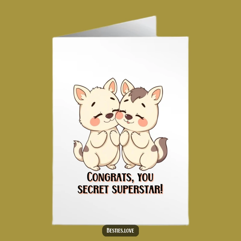Mischievous Free Printable Congrats Card: Whispering Pals - Funny Downloadable Gift