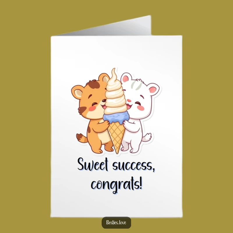 Free Printable Ice Cream Congratulations Card - Sweet Success Downloadable