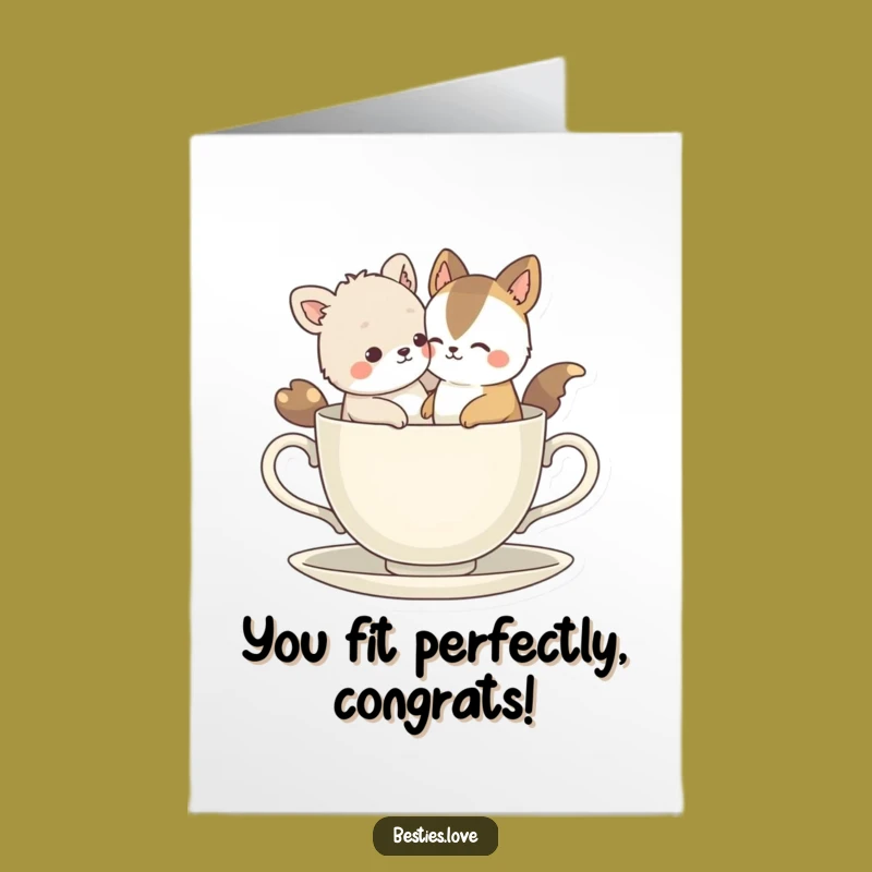 Wacky Free Printable Congrats Card: Tiny Teacup Besties - Funny Downloadable Gift Idea