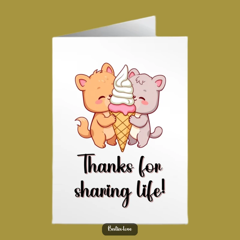 Free Printable Animal Ice Cream Thank You Card - Sweet Downloadable