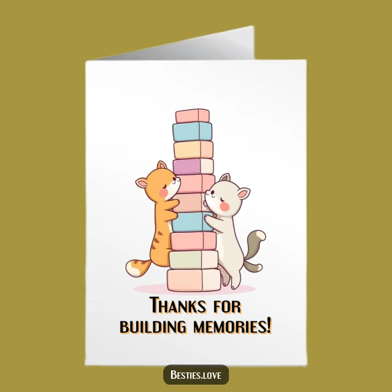 Free Printable Thank You Card: Besties Building Appreciation Together