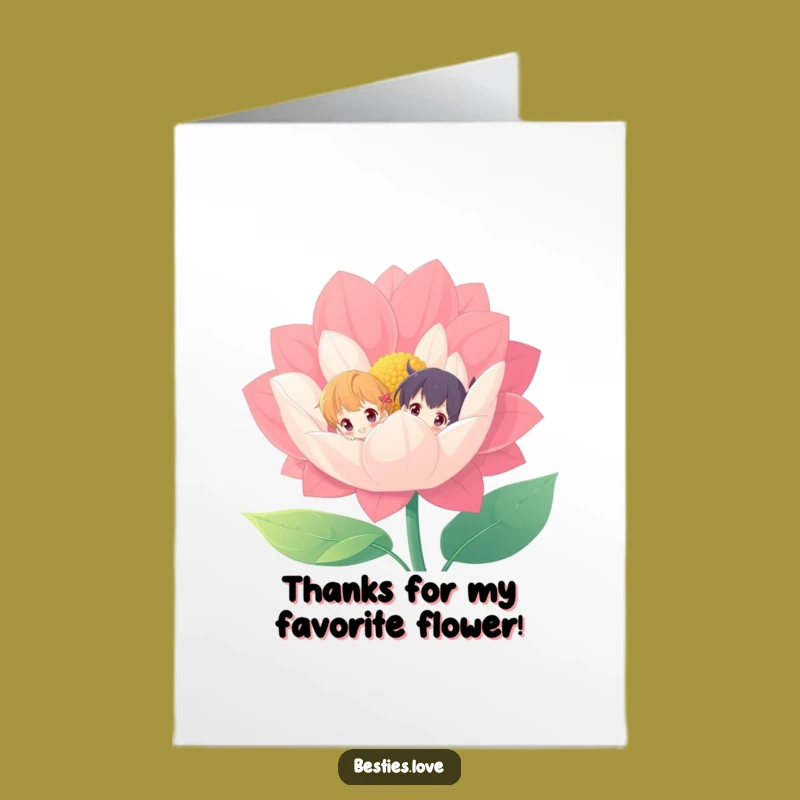 Free Printable Thank You Card: Flower Peekaboo Pals, Funny Downloadable Gift