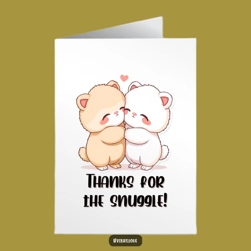 Free Printable Thank You Card: Fluffy Animal Hugs - Grateful Downloadable Gift!