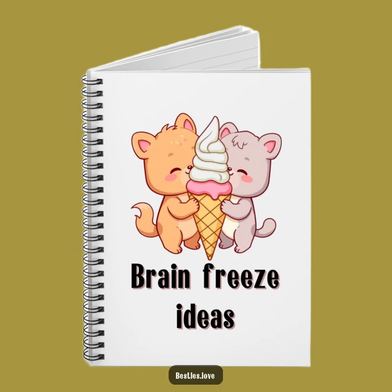 Funny Animal Ice Cream Friends Notebook - Sweet Notes Gift