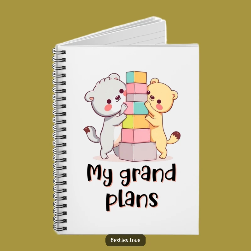 Funny Bestie Animals Block Tower Notebook: Jot Down Your Ambitious Plans