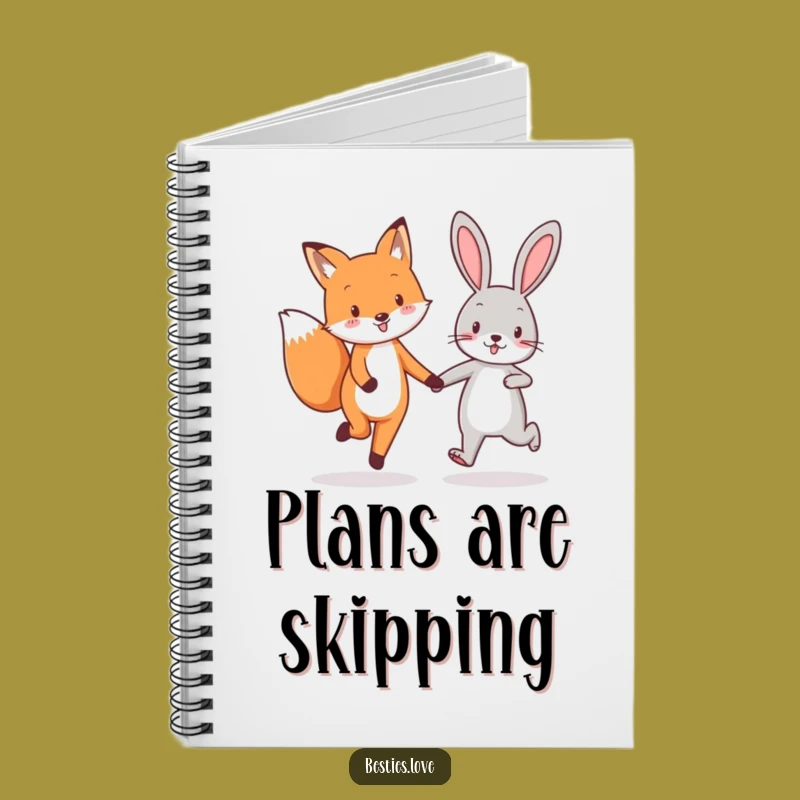 Funny Fox & Rabbit Best Friends Notebook - Joyful Journaling Gift