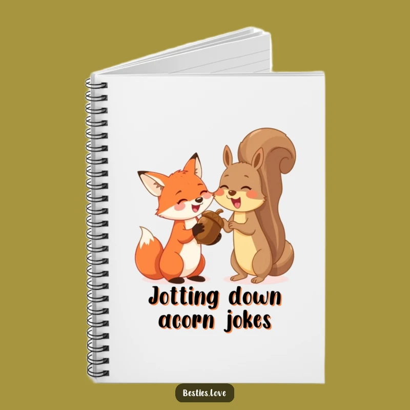 Funny Fox & Squirrel Notebook: Jot Down Laughs with Giant Acorn Pals