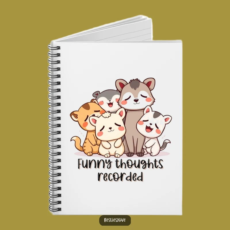 Funny Animal Laughing Friends Notebook - Hilarious Journaling Gift