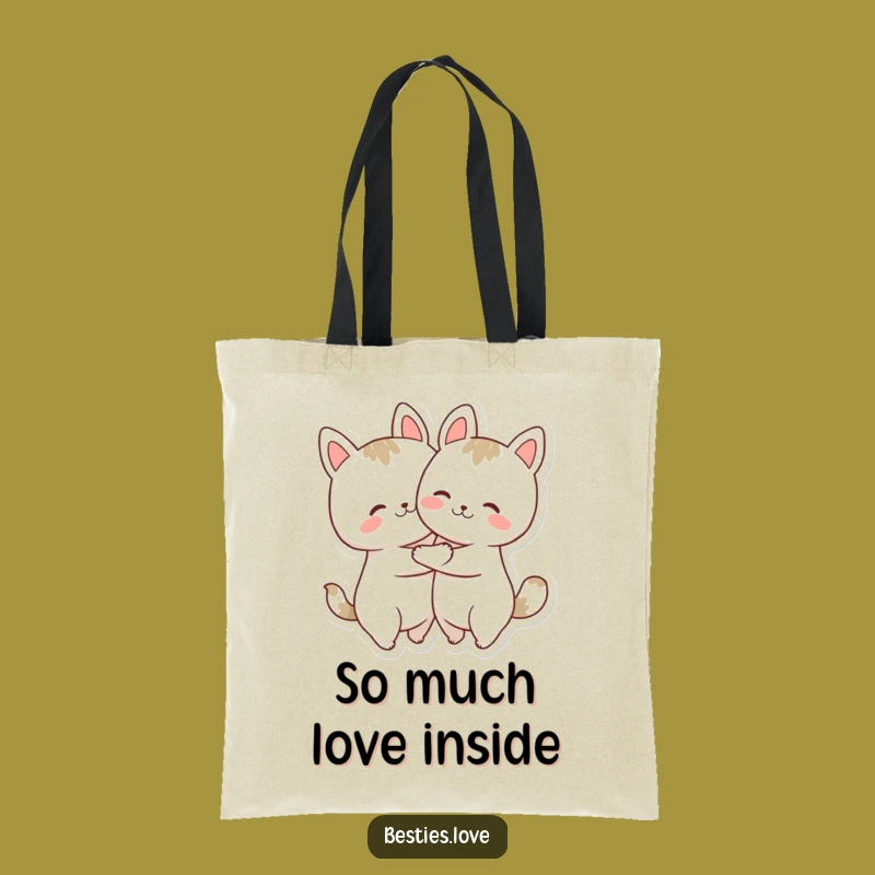 Funny Hugging Animals Tote Bag: Adorable Joyful Companions, a Practical Funny Gift for Everyday