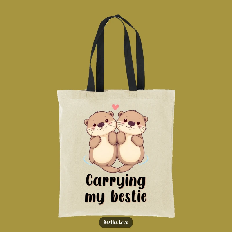 Funny Otter Paws Tote Bag: Carry Friendship & Floating Fun
